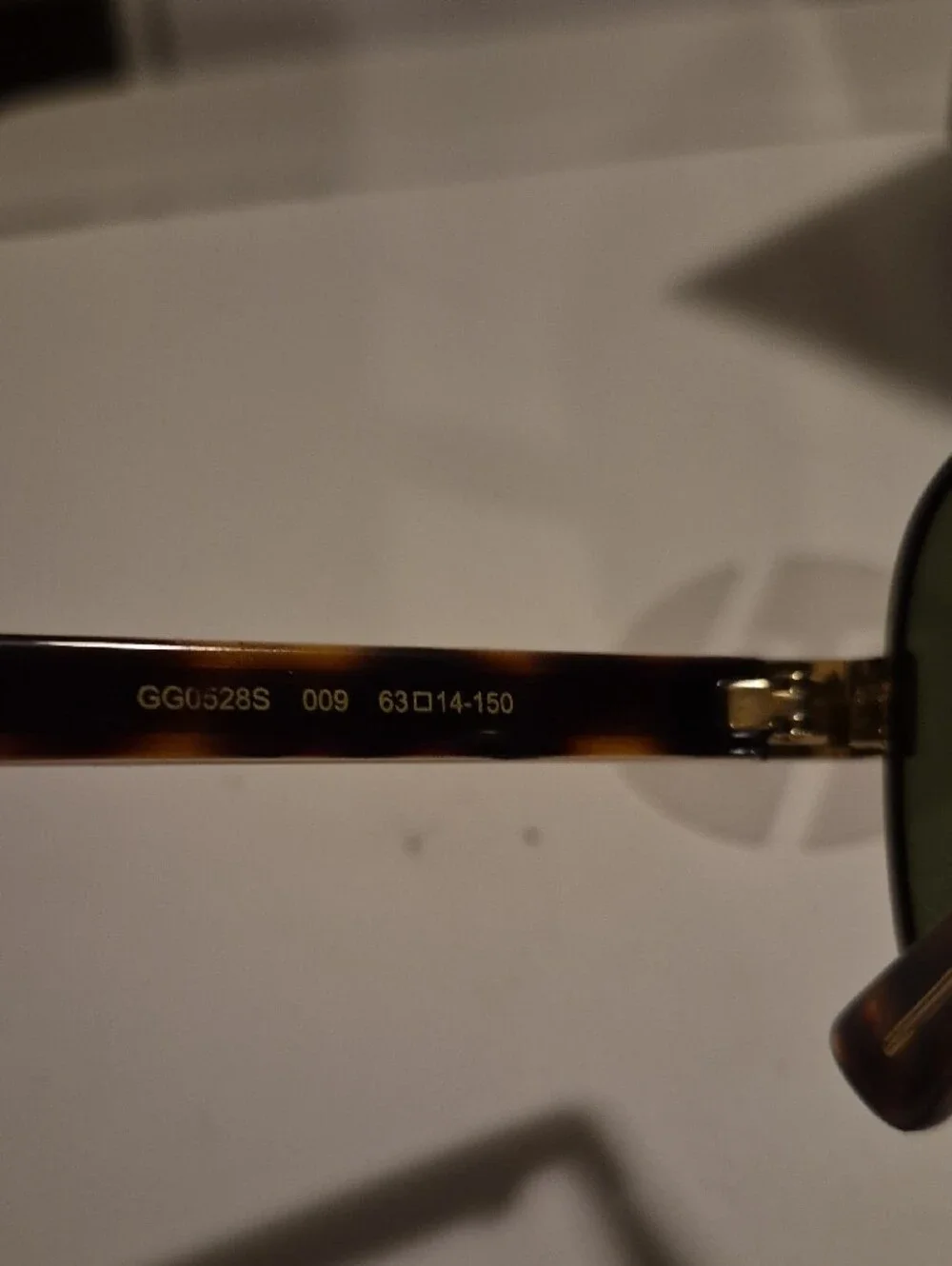 Gucci Gold Aviator Sunglasses with Green Lenses